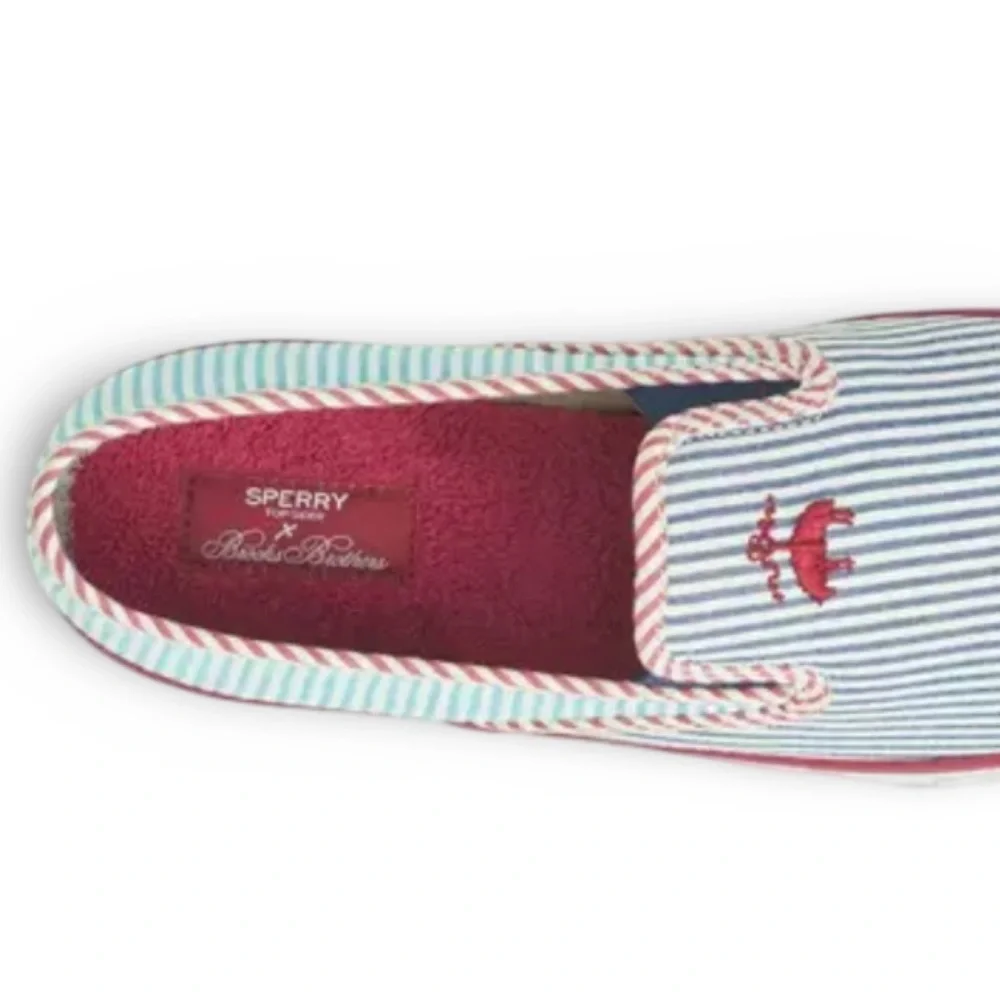 Sperry X Brooks Brothers “Seersucker” Slip On Boat Shoe - Picture 3 of 10